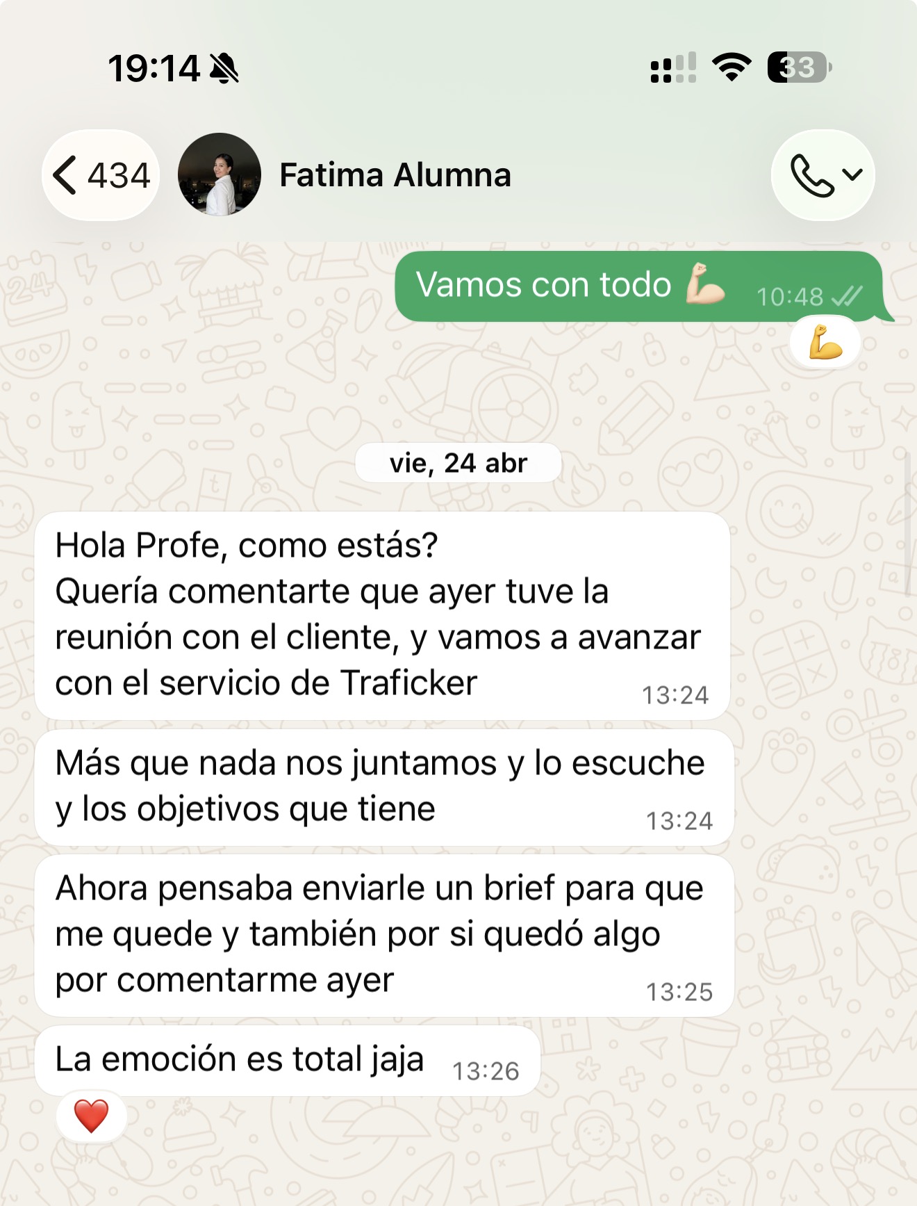 Alumno generando resultados - Propify Academy